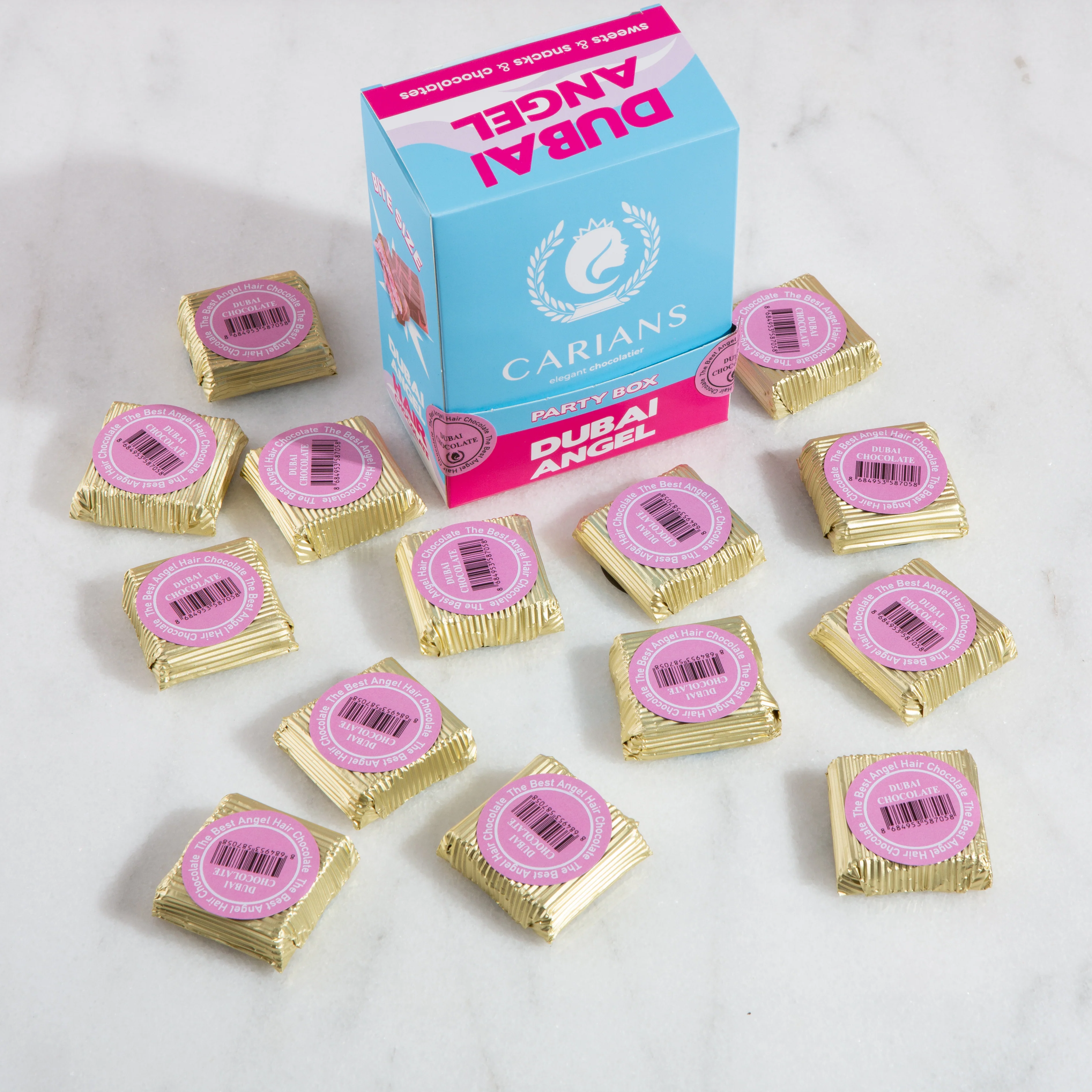 Angel Hair Dubai Chocolate Bite Size Party Box  - 14 Piece - Image 3