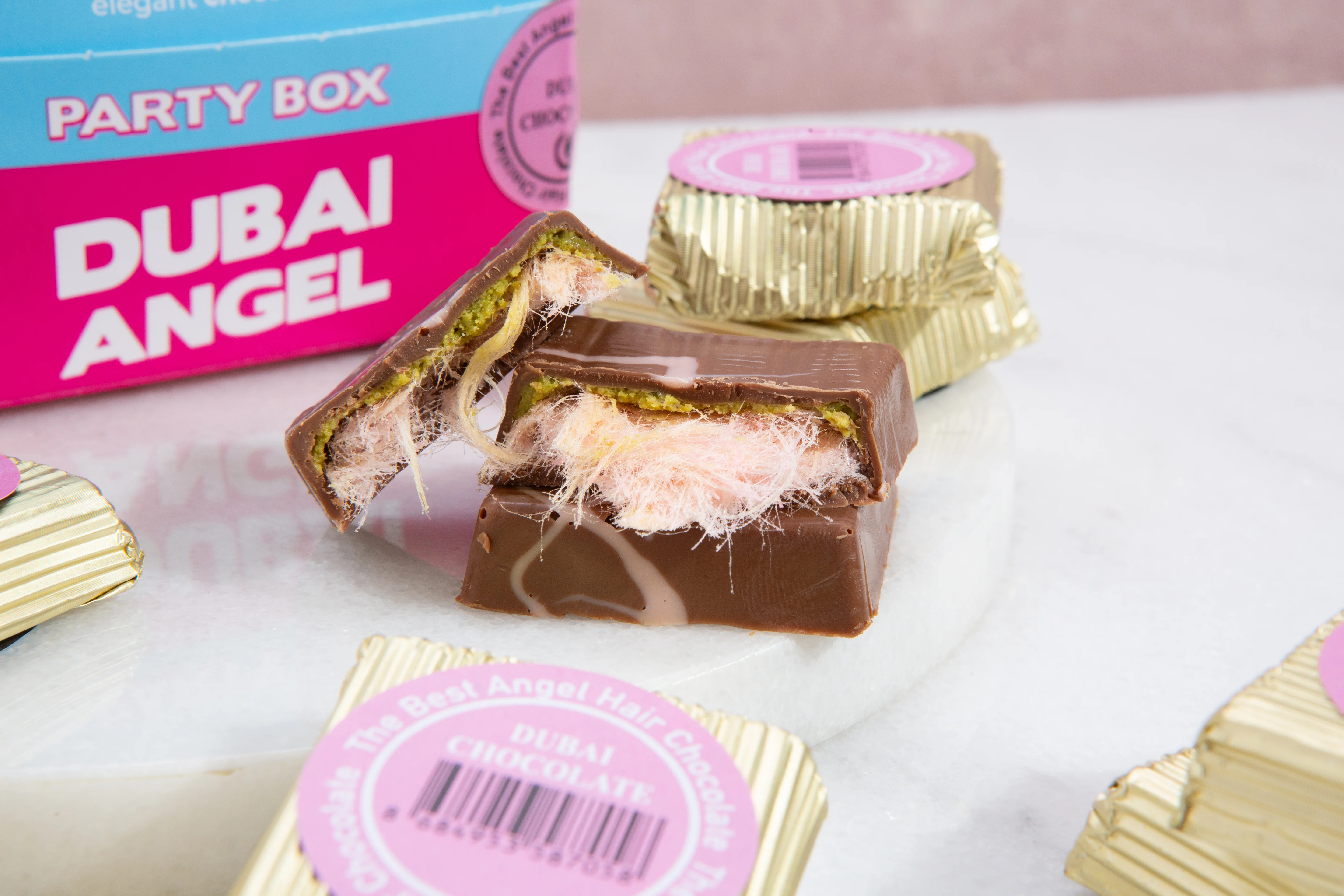 Angel Hair Dubai Chocolate Bite Size Party Box  - 14 Piece - Image 6