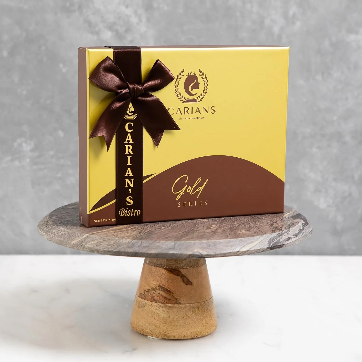 Carians Assorted Chocolate Gold Gift Box, Brown Ribbon - Image 7