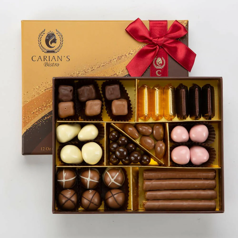 Carians Luxury Premium Chocolate Box - Royal Red Ribbon - Image 11