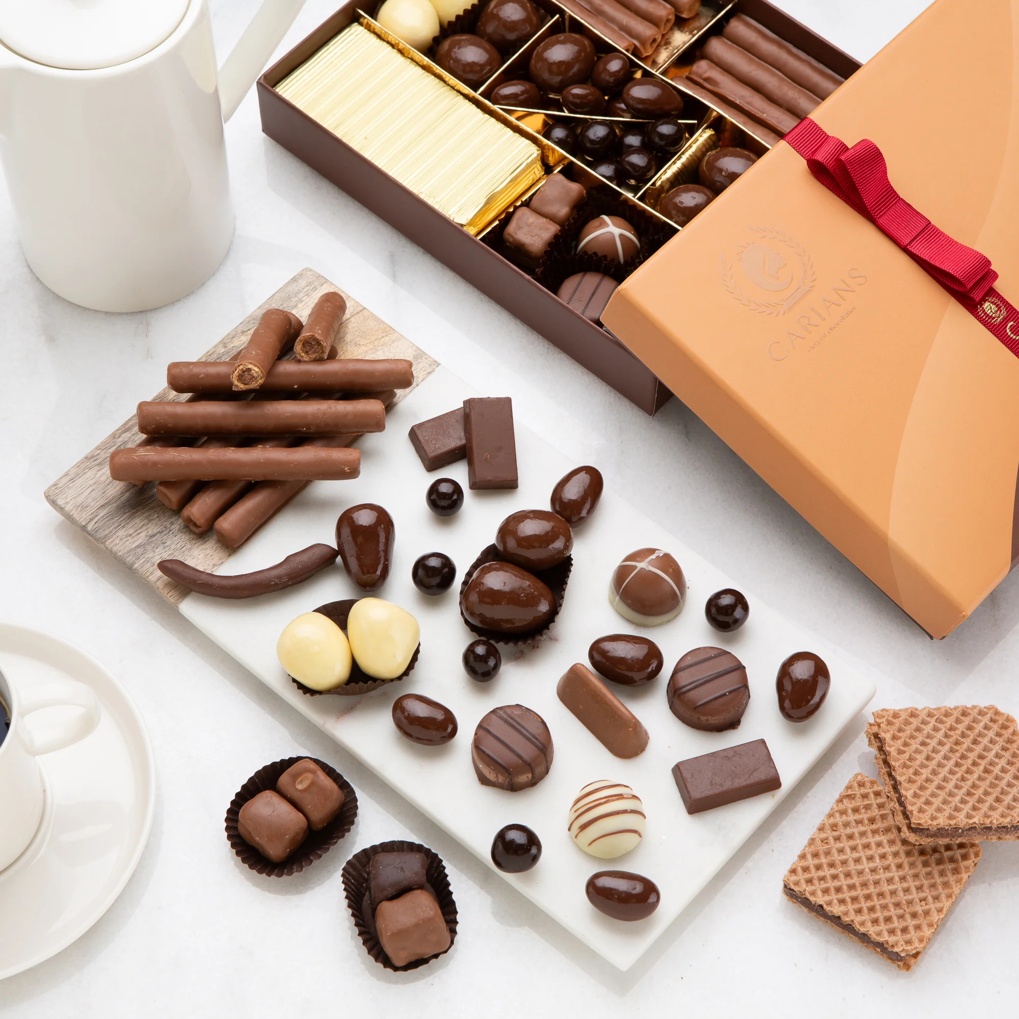 Carians Luxury Premium Chocolate Box - Royal Red Ribbon - Image 4