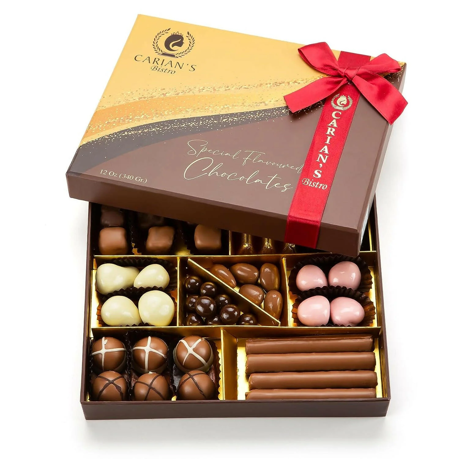 Carians Luxury Premium Chocolate Box - Royal Red Ribbon - Image 7