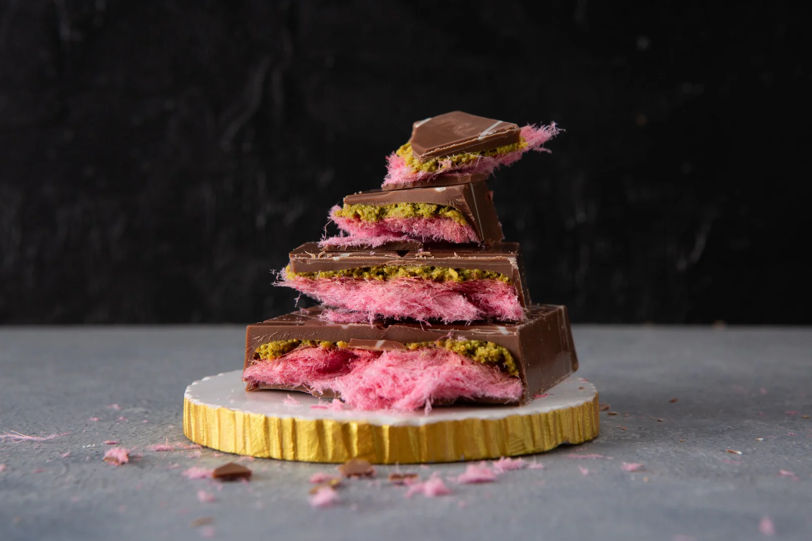 Viral Angel Hair Dubai Chocolate Bar - Pink Cotton Candy - Image 5